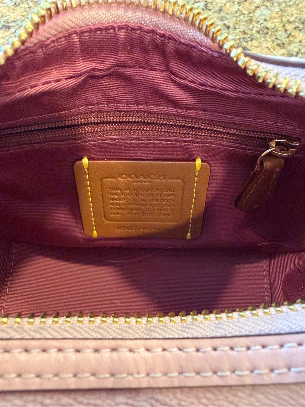 NWT Coach Mini Carmen Light Pink Signature Handbag in Powder Pink - Picture 6 of 7